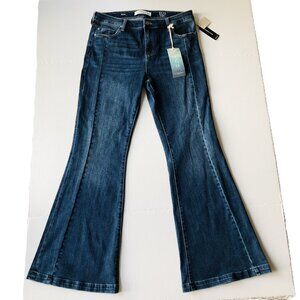 Liverpool Jeans Hannah Flare 31/12 W33 High Rise Dark Wash 5 Pockets Distressed